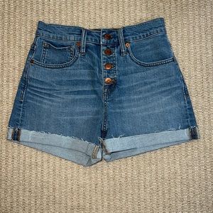 Madewell High-Rise Denim Shorts: Button Front Edition